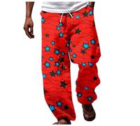 Générique Pantalon décontracté Homme Dashiki Africain Style Traditionnel été Vacances Ankara Plage Fleurs (Red, XXXL)