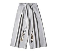 Générique Pantalon décontracté Homme Style National à Ceinture Confortable pour Un Usage Quotidien et décontracté avec Design et Polyvalent (Grey, M)