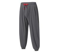 Générique Pantalon décontracté Masculin en Lin Respirant et Durable pour Le Yoga avec Coupe Large Confortable et Style Moderne (Grey, XXXL)