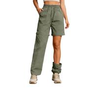Générique Pantalon décontracté pour Femme Convertible en Short Coupe-Vent Jambes détachables idéal randonnée Camping Usage Quotidien Bureau Saisons Multiples Lavage Machine (Army Green, L)
