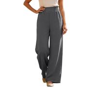 Générique Pantalon d'été décontracté pour Femme Coupe Ample et Droite Poches Pratiques Bordure en Dentelle raffinée détails plissés élégants Bas Confortable à Quotidien