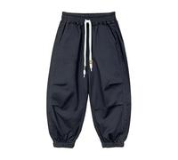 Générique Pantalon d'été léger pour garçons - France Tenue Polyvalente pour activités Quotidiennes et en Plein air (Black, 4-5 Years)