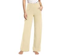 Générique Pantalon Droit Femme Taille Haute, Pantalon Large Femme Fluide Grande Taille, Slacks De Yoga Trouser Mi Saison Décontracté Survêtement Simple Slacks avec Poches Jambe Flared