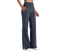 Générique Pantalon Droit Femme Taille Haute, Pantalon Large Femme Fluide Grande Taille, Slacks De Yoga Trouser Mi Saison Décontracté Survêtement Simple Slacks avec Poches Jambe Flared