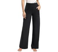 Générique Pantalon Droit Femme Taille Haute, Pantalon Large Femme Fluide Grande Taille, Slacks De Yoga Trouser Mi Saison Décontracté Survêtement Simple Slacks avec Poches Jambe Flared