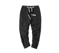 Générique Pantalon en Lin,Pantalon en Lin pour Hommes Pantalon Long DéContracté Ample LéGer Cordon De Serrage Pantalon De Plage De Yoga Pantalon DéContracté
