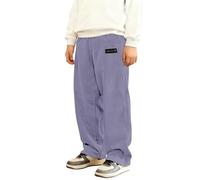 Générique Pantalon en Velours CôTelé Unie pour GarçOn,avec Poches,Coupe Droite,Doux,Confortable et RéSistant,Adapté à Un Usage Quotidien à La Maison Ou Aux Jeux en Plein Air(Purple,130)