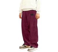 Générique Pantalon en Velours CôTelé Unie pour GarçOn,avec Poches,Coupe Droite,Doux,Confortable et RéSistant,Adapté à Un Usage Quotidien à La Maison Ou Aux Jeux en Plein Air(Brick Red,140)