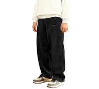 Générique Pantalon en Velours CôTelé Unie pour GarçOn,avec Poches,Coupe Droite,Doux,Confortable et RéSistant,Adapté à Un Usage Quotidien à La Maison Ou Aux Jeux en Plein Air(Black,140)