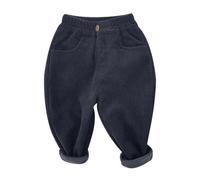 Générique Pantalon Enfant Garcon Boys and Girls' Corduroy Clothes Long Sleeve and Pants Winter Warm Soft Fuzzy Homewear with Fleece Sweatpants(Grey,4-5 Ans)
