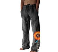 Générique Pantalon Été Homme Ete Leger Vetement Ensemble Lin Blanc De Travail Élégant Chic Grande Taille Tenue Champetre Mariage avec Élastique À La Linen Pants Men Fluide en Léger~