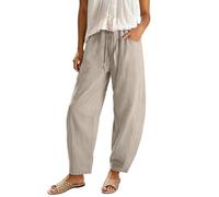Générique Pantalon Femme Bootcut Taille élastique avec Poches Tissu Léger Respirant Pantalon Carotte Bohême Fluide été Sarouel Baggy Japonais Adapté Aux Plage Voyages Travail Bas De Pyjama, Uni