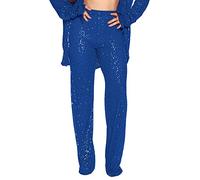 Générique Pantalon Femme Chic Et Elegant,Mesdames DernièRe Conception Pantalons DéContractéS Taille Haute éLastique Pantalons Plaid Pantalon Personnalisé (Blue, M)