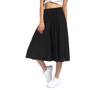 Générique Pantalon Femme Été Fluide Pantalons Lin Grande Taille Pantacourt Taille Haute Elastique Jambe Large Ample Léger Décontractée Longueur Pants Chic et Elegant avec Poches,Jupe Culotte