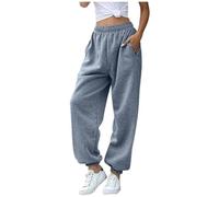 Générique Pantalon Femme Hiver Chaud Chic,Pantalon De Sport Taille Haute avec Poches Taille Haute Exercice De Gymnastique Coupe CintréE Pantalon De Jogging Pantalons DéContractéS (Grey, XL)