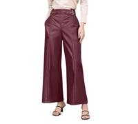 Générique Pantalon Femme Simili Cuir Été, Coupe Large Fluide, Taille Haute Élastique Cordon, Poches, Doux Confortable, Look Chic Élégant Polyvalent, Quotidien Bureau Sorties Fêtes
