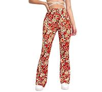 Générique Pantalon Femme Style 70s Hippie pour Carnaval Boho - Schlaghose Évasée Haute Taille, Idéale pour Festival, Soirée Disco et Tenue Colorée de Fasching