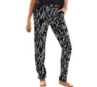 Générique Pantalon Fluide Femme Été Boho Harem Pants Décontracté Taille Haute Pantalon Floral Imprimer Élastiquée Taille Baggy Léger Pants Yoga Plage Sarouel avec Poches 2025