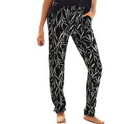 Générique Pantalon Fluide Femme Été Boho Harem Pants Décontracté Taille Haute Pantalon Floral Imprimer Élastiquée Taille Baggy Léger Pants Yoga Plage Sarouel avec Poches 2025