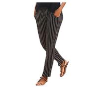 Générique Pantalon Fluide Femme Été Boho Harem Pants Décontracté Taille Haute Pantalon Floral Imprimer Élastiquée Taille Baggy Léger Pants Yoga Plage Sarouel avec Poches 2025