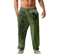 Générique Pantalon Fluide Homme éTé,Pantalon Imprimé DéContracté en Lin MéLangé Coupe Droite pour Un Confort DéContracté Et Un Style Au Quotidien
