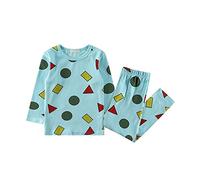 Générique Pantalon Garçon Ensemble Nuit Noël Imprimé Dessin Animé Tenue Bébé Haut Pantalon Vêtement Enfant Confortable Doudou Loisir (Sky Blue, M)