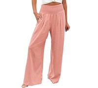 Générique Pantalon Grossesse Et Maternité Haute Jambe Large Coupe Ample Palazzo Pantalon décontracté Plage Pantalon à la Mode avec Poches Jean Cargo Large (S)