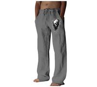 Générique Pantalon Habillé Homme Couleur Unie Plage Sport Casual Yoga Toile Pants De Travail Léger Respirant Décontracté Jogging Foot Decontracte Uni Simple Rue Mode (Grey,S)