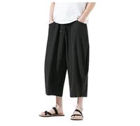 Générique Pantalon Homme en Lin Blanc Été Ete Leger Vetement Chic Elastique Ensemble Mariage Tenue Champetre Boulanger Fluide Noir Jean~