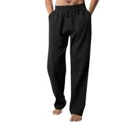 Générique Pantalon Homme Ete Leger éLéGant,Pantalon d'affaires Coupe AjustéE, Pantalon, DéContracté, Devant Plat, Pantalon Long Travail (Black, M)