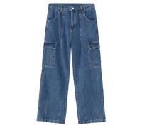 Générique Pantalon Homme Jeans,Nouveau Street Retro Ample Jambe Droite DéContracté Jambe Large VêTements De Travail Jean pour Hommes Et Femmes