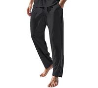 Générique Pantalon Homme Lin - Pantalon décontracté Homme Unie Respirant Coton Lin essai Poche élastique Grande Mode