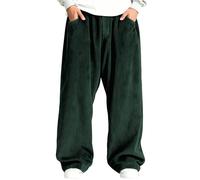 Générique Pantalon Homme Velours Côtelé Pantalon Large Casual Automne Hiver Chaud Pantalons Confort Quotidien Détente Pantalons Wide Leg Mode Relax Urbain Pants Leisure Thermique Streetwear Coréen