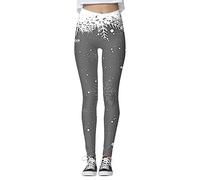 Générique Pantalon imprimé de noël personnalisé pour Femmes, Leggings Slim personnalisés Course Pied, fête du père Bonhomme Neige Taille Haute Ceinture Lastique Marron