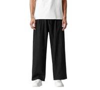 Générique Pantalon Japonais Homme Coton Lin Sarouel Baggy Kimono Japonais Jogging Large Elastique Couleur Unie Large avec Cordon De Serrage Élastique Léger Pantalon Chinois Kung-Fu Tai-Chi Kendo