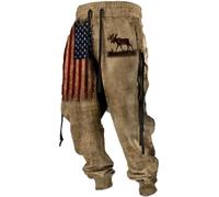 Générique Pantalon Japonais pour Homme Mode Ample Jogging De Travail Taille Élastique Cargo avec Ceinture en Tissu Poches Grandes Tailles Short Muay Thai Classique Vetement (Kaki,L)