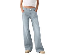 Générique Pantalon Jean évasé pour Femmes, Jean Femme Taille Haute Coupe Bootcut avec Poches Jeans Baggy Slim Denim Pants Pantalon de Loisirs Jambes Larges Elastique Jean Patte