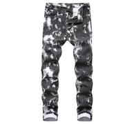 Générique Pantalon Jean Homme Coupe Slim Déchirures Effet Surdimensionné Tendance Décontracté Confortable (Black, 32)