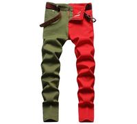 Générique Pantalon Jean Homme,Jean Slim DéContracté à La Mode pour Hommes Boutons -Poches Fermeture éClair Droite