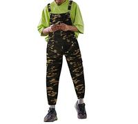 Générique Pantalon Jeans Homme Noir - Hommes Jean Coupe Classique Bind Casual Strap Taille Pieds Jeans Réglable Haute Hommes Bouton Jeans Hommes (Camouflage M)