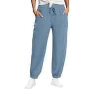 Générique Pantalon Jogger Femme à Double Couche - Tissu Froissé Intentionnel - Botte Ajustable avec Cordon - Silhouette Oversize Tendance - Inspiré Streetwear