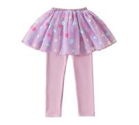 Générique Pantalon Jogging Enfant Leggings pour Enfants en Bas âge Pantalons à imprimés de Fleurs pour Filles Deux Culottes Printemps Automne Jupe en Fil à Poils Longs Pantalon