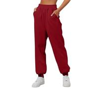 Générique Pantalon Jogging Femme en Coton - Longue Yoga Pantalons Coupe ajustée Pantalon de Loisirs Detente Sweatpants Automne Hiver Straight Leg Pants High Waisted Plage Jogging