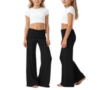 Générique Pantalon Jogging Filles Baggy Pantalon de Survêtement Coral Pants Pantalons Taille Élastique avec Cordon de Serrage à Jambes Larges Pantalons Confort Décontracté Jogging Baggy Enfant Ado