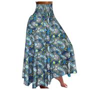 Générique Pantalon Jupe Femme Décontractée Longue Léger, Modèle Bohème Ample Taille Élastique, Jupe Culotte avec Poches Été Fluide Chic, Pantalon Tendance Idéal pour Les Journées Chaudes