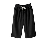 Générique Pantalon Large Femme Bermuda Ete Corsaire Short Long Taille Elastique Léger Pantacourt Vetement Sport Fluide Blanc Vetements Mode Été Grande Leger Chic Et Elegant Coton Ample