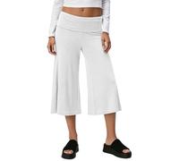 Générique Pantalon Large Femme Coton Et Lin - Pantalons Fluide Taille Elastique 3/4 Pantacourt Femme Été Stretch Forte Mince Jambe Largeur Décontracté Maison Pants Respirant Quotidiennes Short Shorty