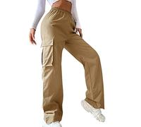 Générique Pantalon Large Fluide pour Femmes,Extensible Décontractés Cargo De Travail Outdoor Trekking Moderne Plage Rétro avec Poches Idéal Le Sport et la Vie Quotidienne