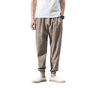 Générique Pantalon Léger Homme en Lin Été Boulanger Ete Leger Blanc Vetement Large Mariage Tenue Champetre Ensemble Grande Taille~