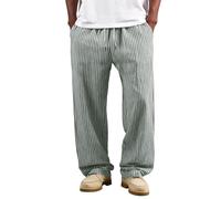Générique Pantalon Leger Homme Ete,Pantalon DéContracté à Rayures MéLange LéGer Confortable Coupe Ample Respirant IdéAl pour Les Voyages D'éTé